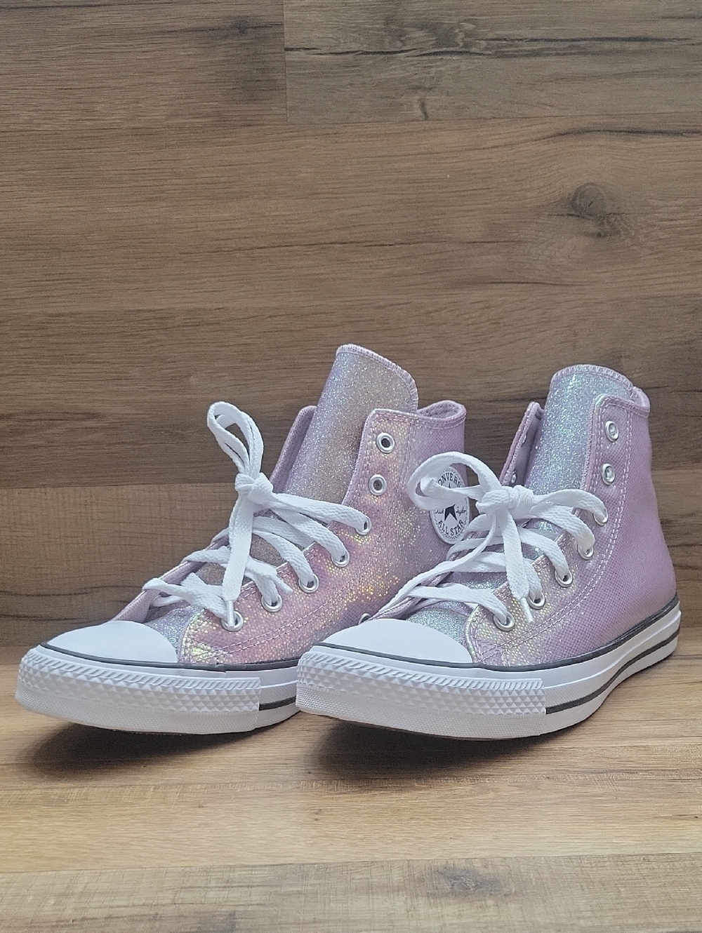 Kids High-Top Glitter Sneakers in Pink